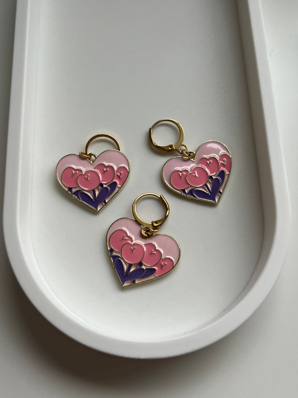 Pink Heart Pink Flowers