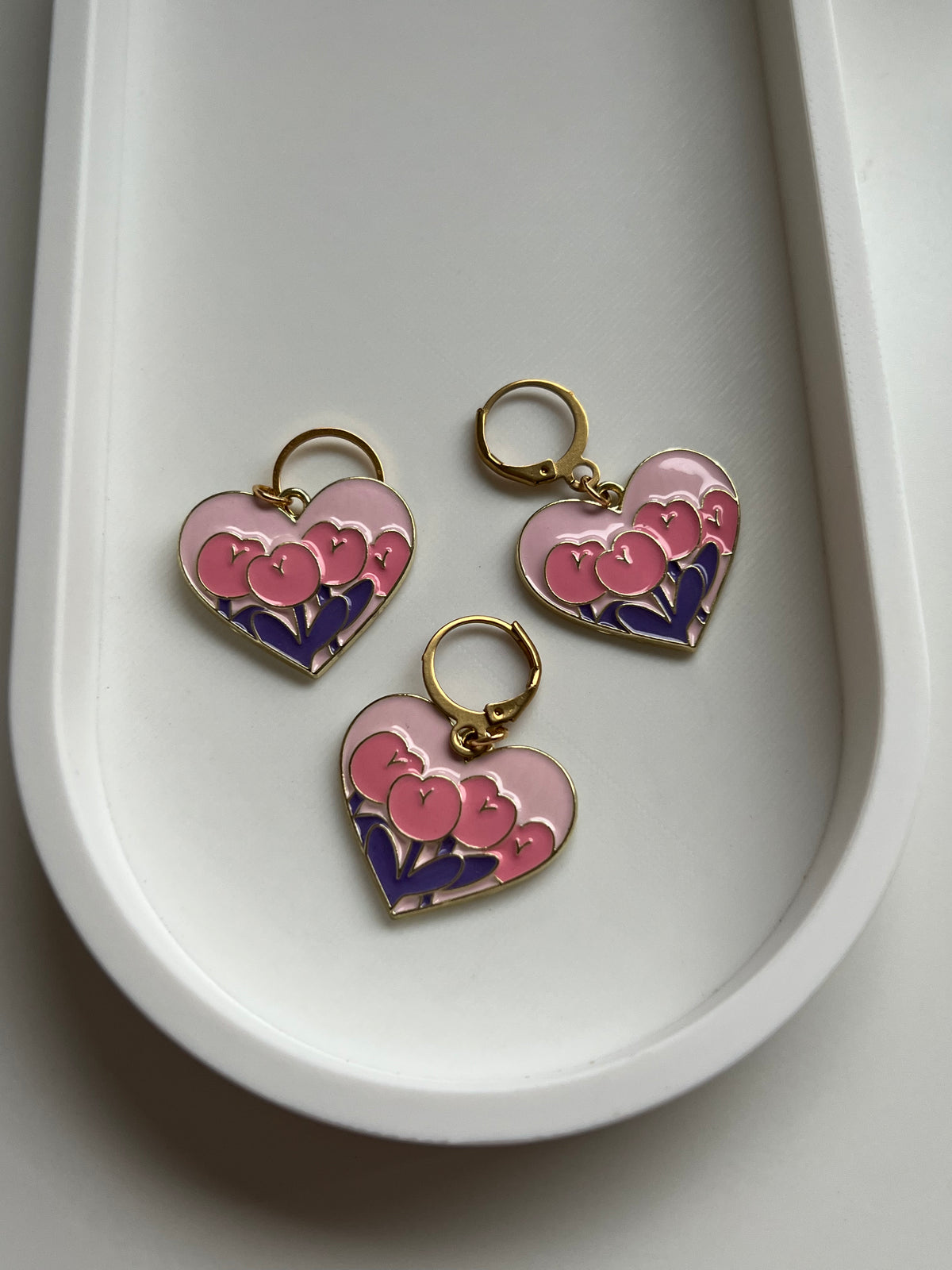 Pink Heart Pink Flowers