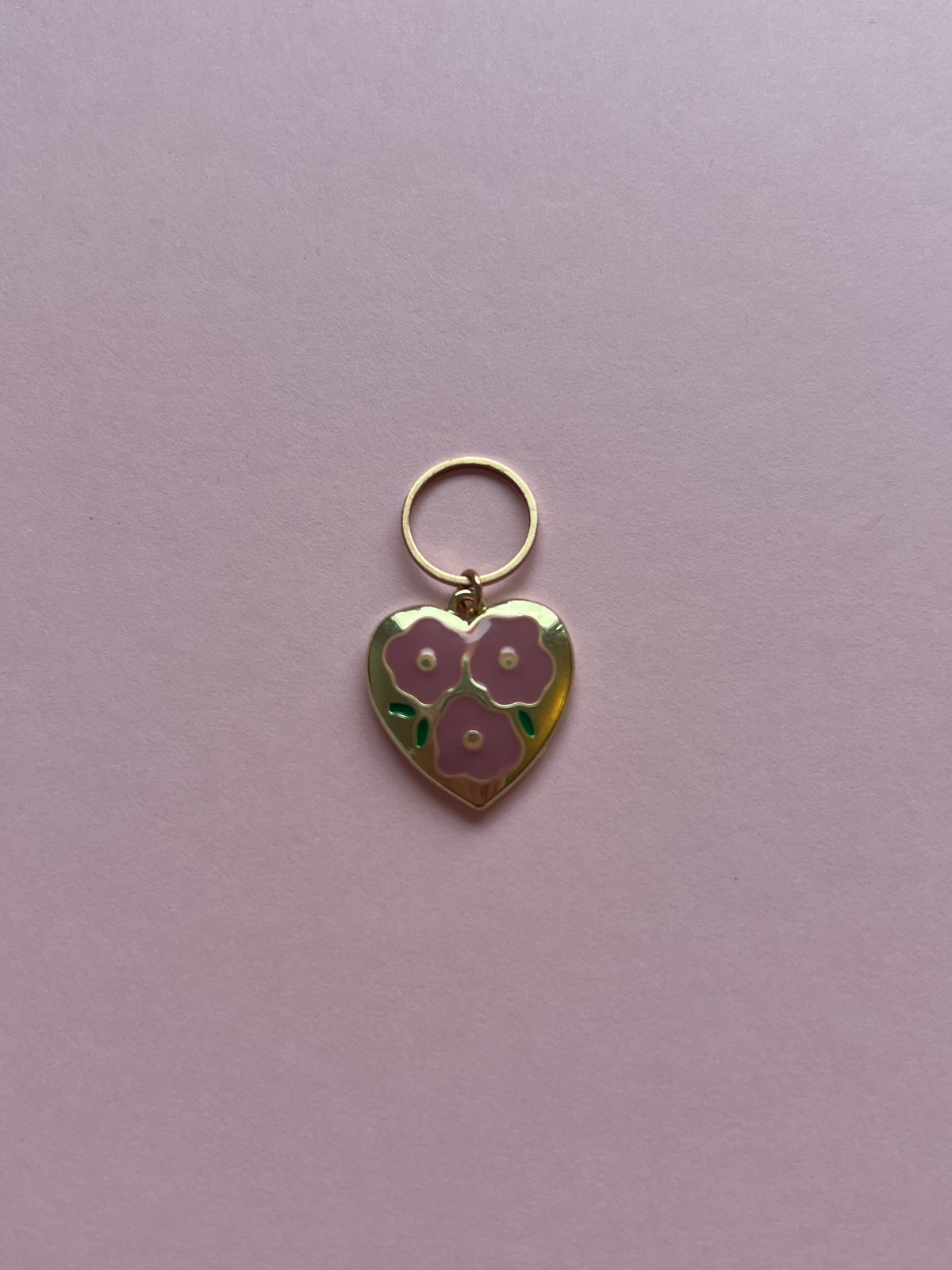 Gold Heart Pink Flowers