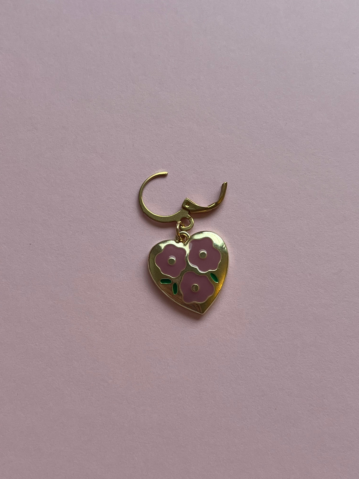 Gold Heart Pink Flowers