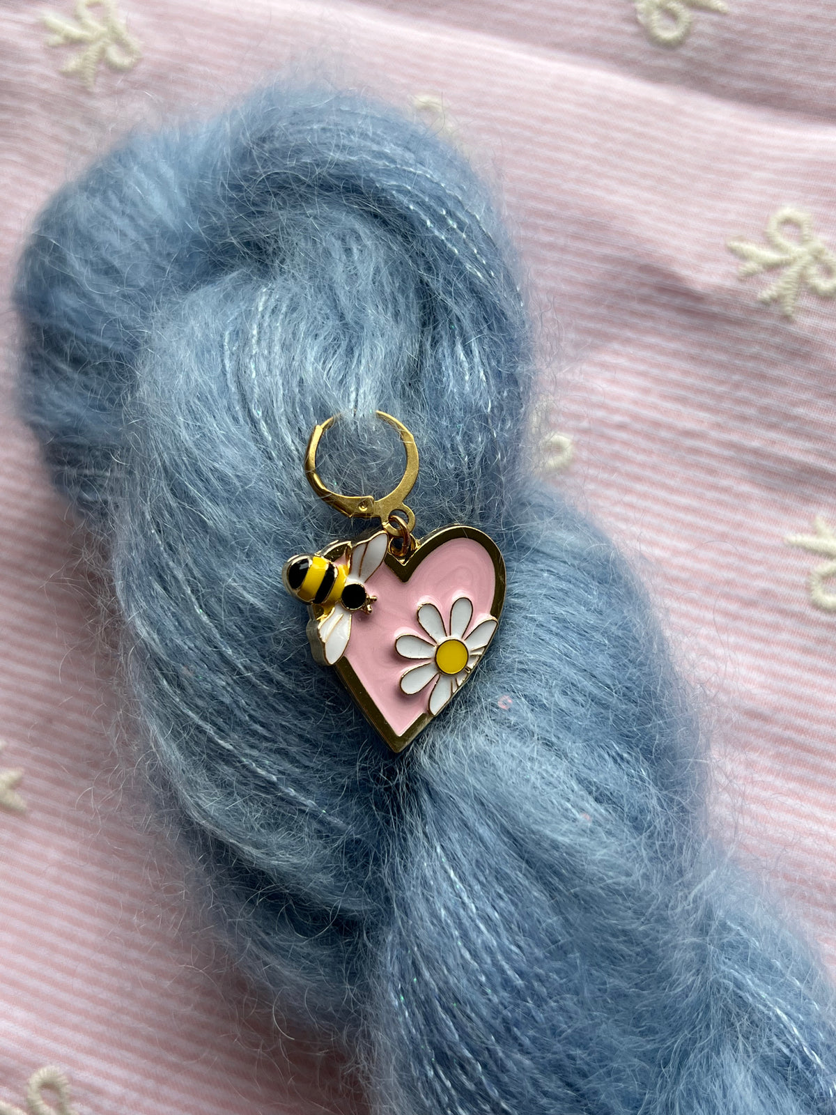 Pink Heart and Bees