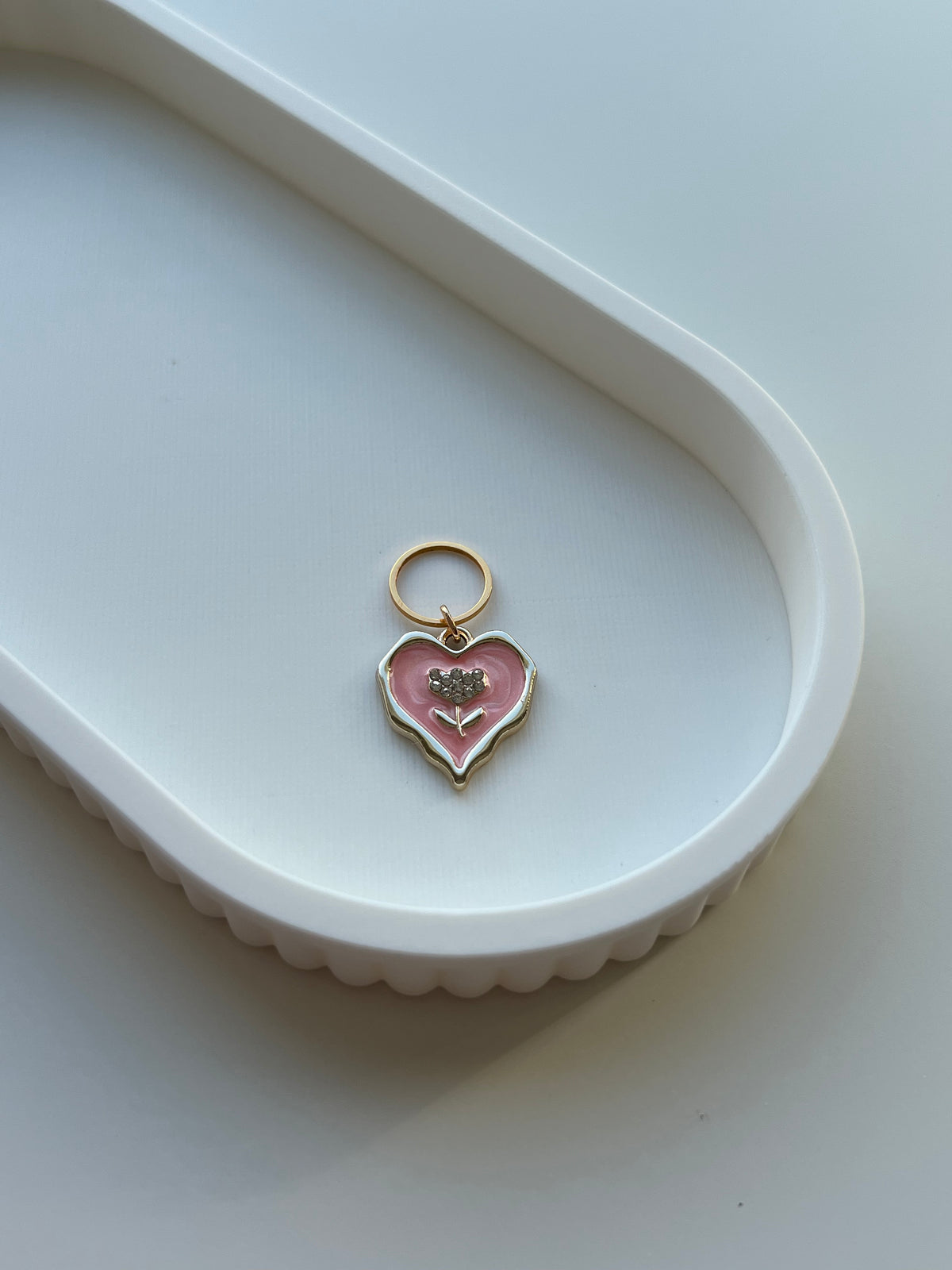 Pink Heart Gold Flower