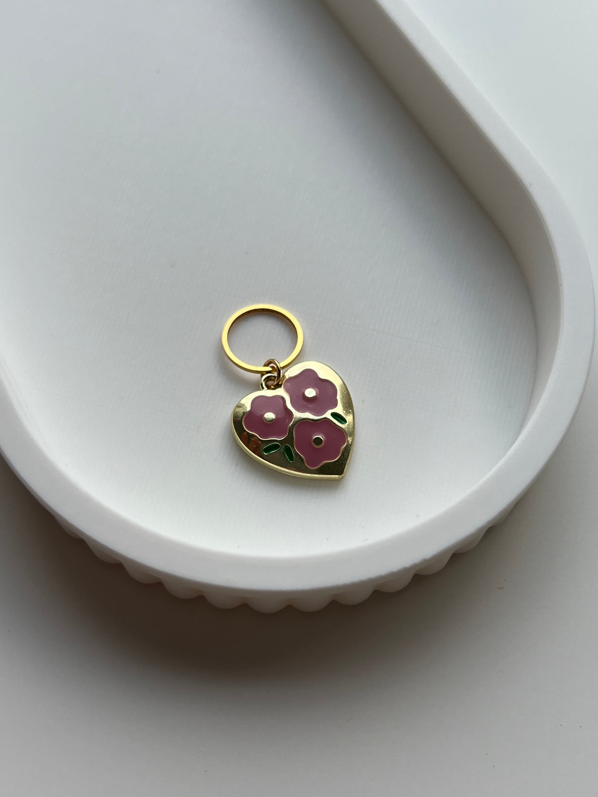 Gold Heart Pink Flowers