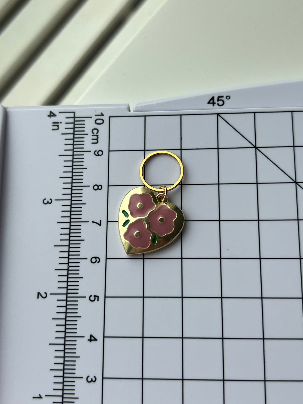 Gold Heart Pink Flowers