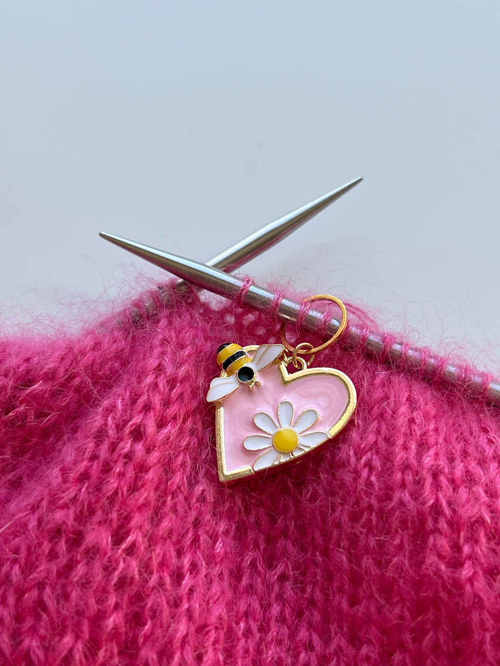 Pink Heart and Bees