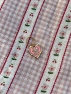 Pink Heart Gold Flower