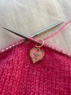 Pink Heart Gold Flower